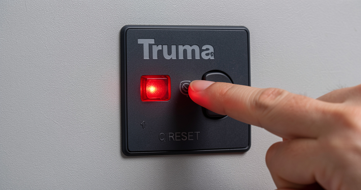 Voyant rouge sur panneau de commande chauffe-eau Truma en sécurité