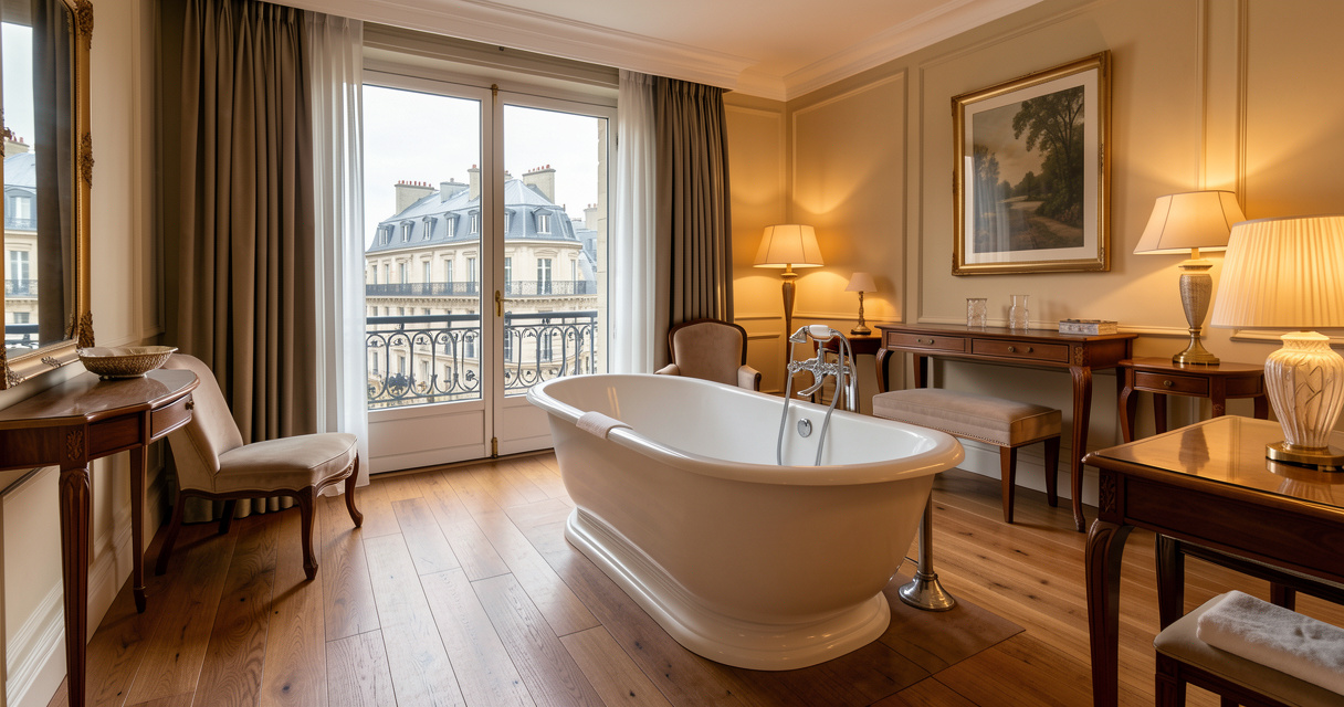 Chambre d'hôtel de charme avec vue sur la place de Jaude à Clermont-Ferrand