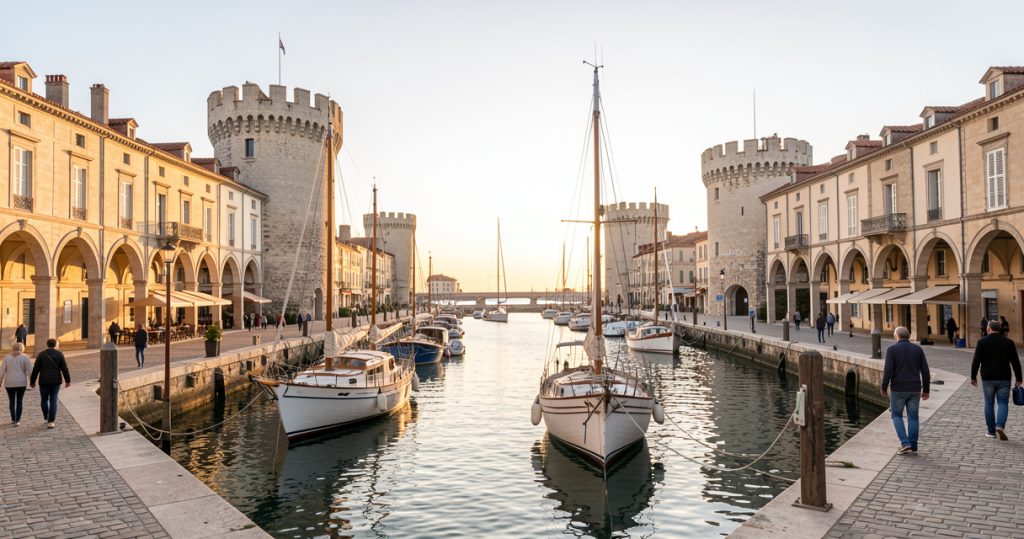 Le Vieux-Port de La Rochelle avec ses tours et ses voiliers