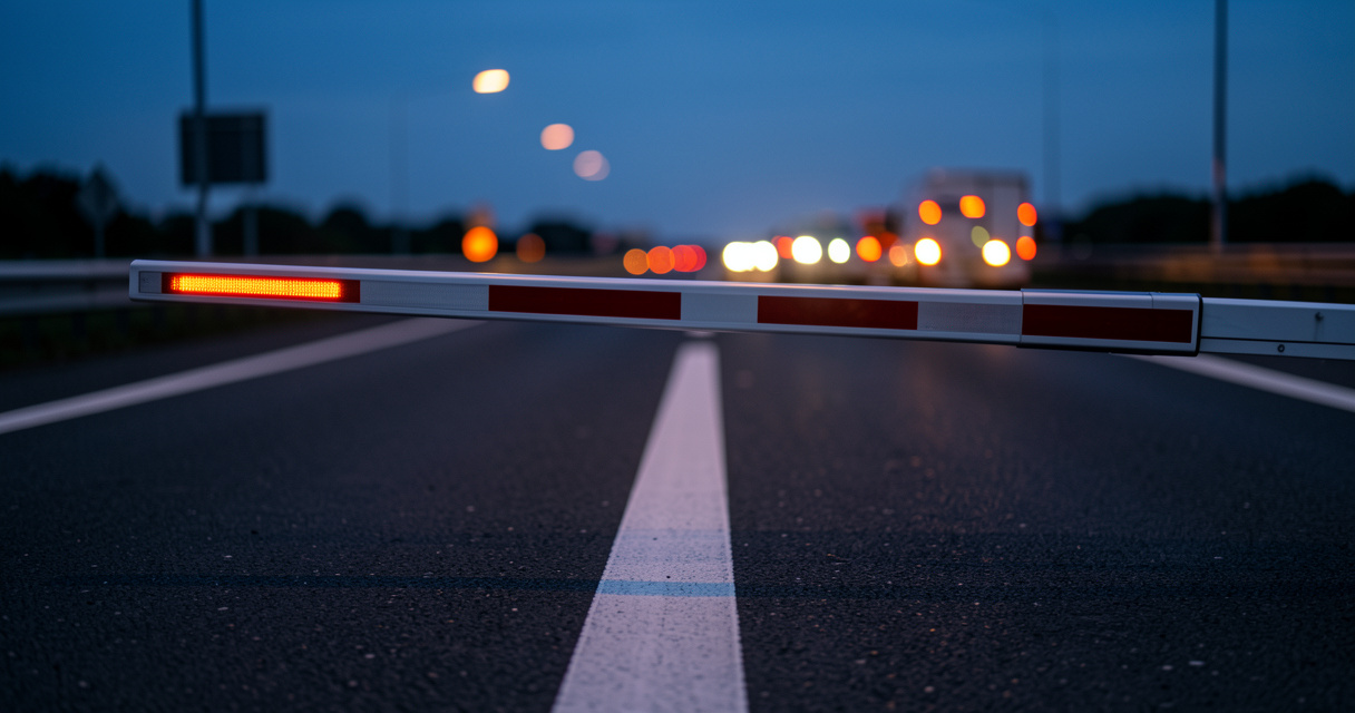 Cabine de péage ouverte sur autoroute française pour une carte autoroute France