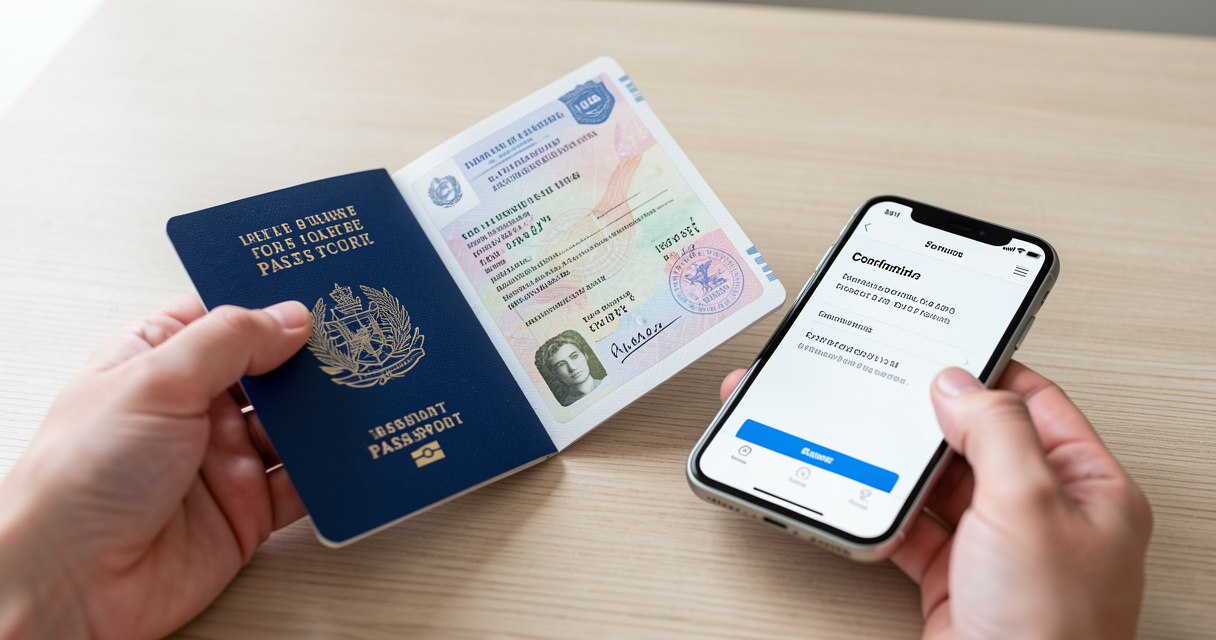 Confirmation de validation du visa VLS-TS conservée avec le passeport